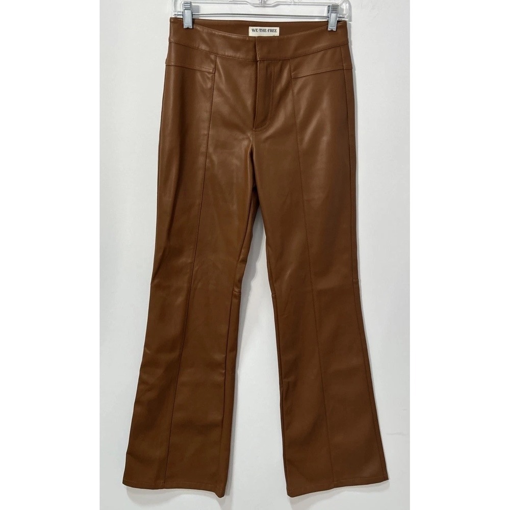 Women's Free People We The Free Uptown Faux Leather Pants Sz 4 EC